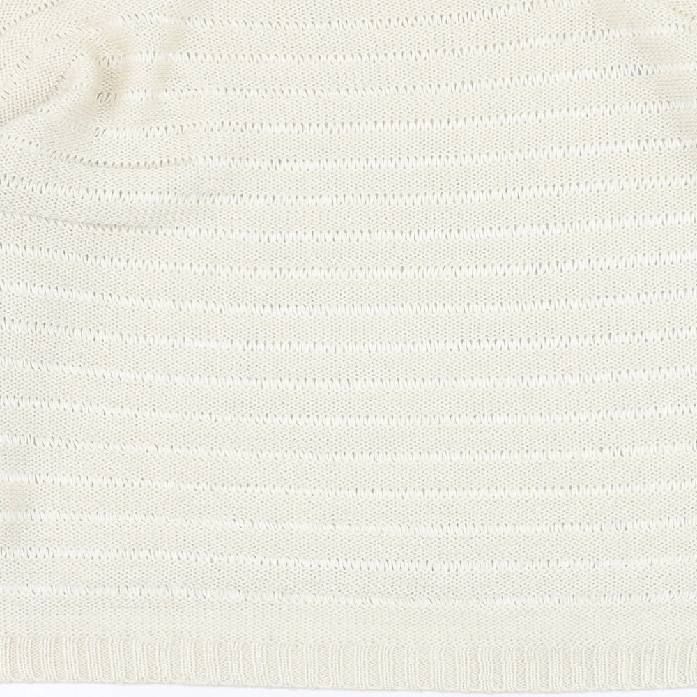 Jane Norman Womens Ivory Round Neck Acrylic Pullover Jumper Size 10