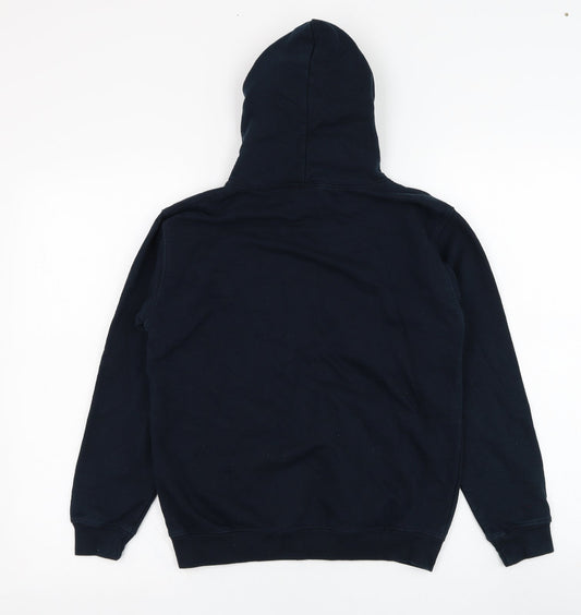 Just Hoods Boys Black Cotton Pullover Hoodie Size 9-10 Years Pullover