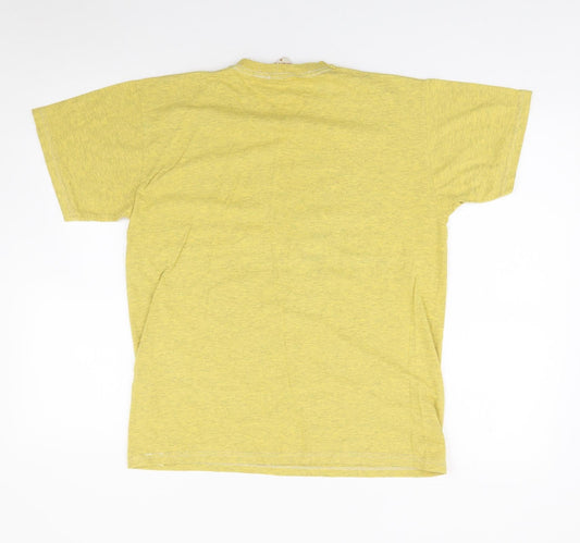 Harper & Lewis Mens Yellow Cotton T-Shirt Size M Crew Neck