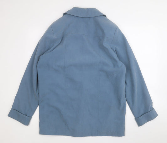 Bonmarché Womens Blue Trench Coat Coat Size 14 Hook & Eye