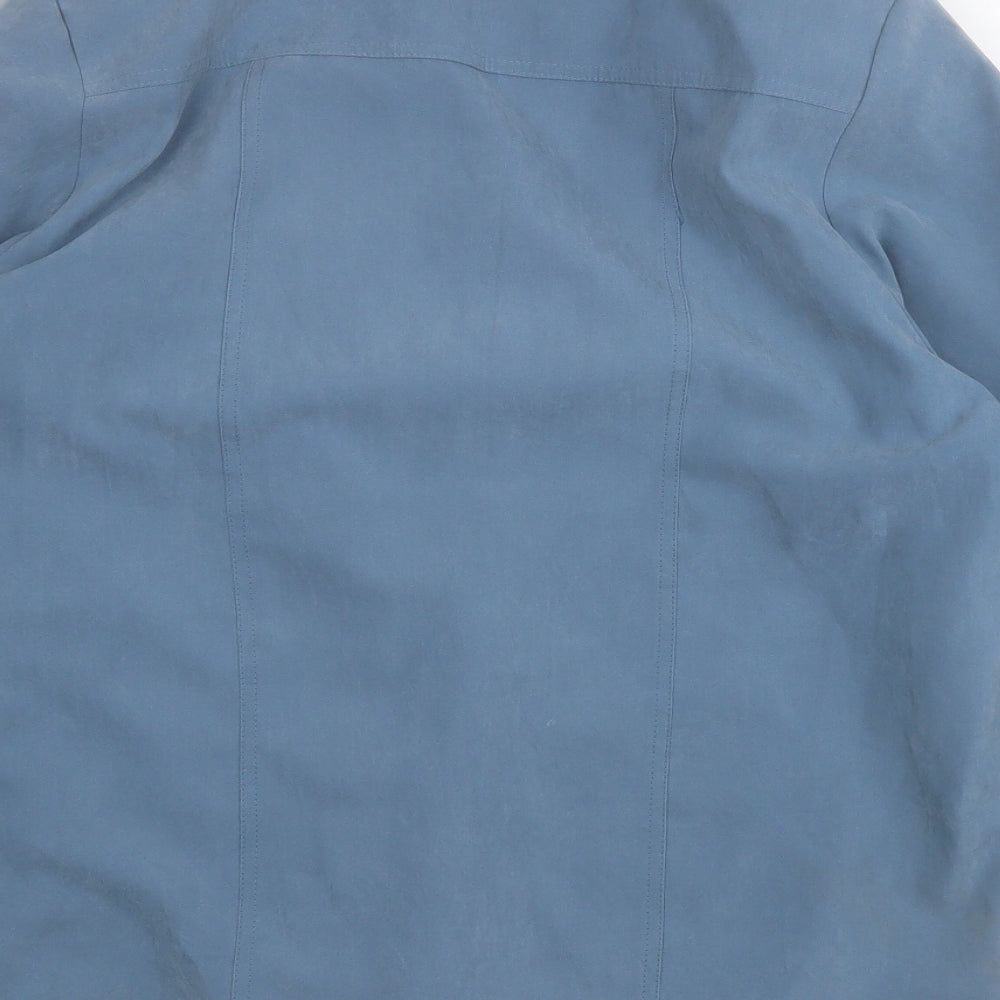 Bonmarché Womens Blue Trench Coat Coat Size 14 Hook & Eye