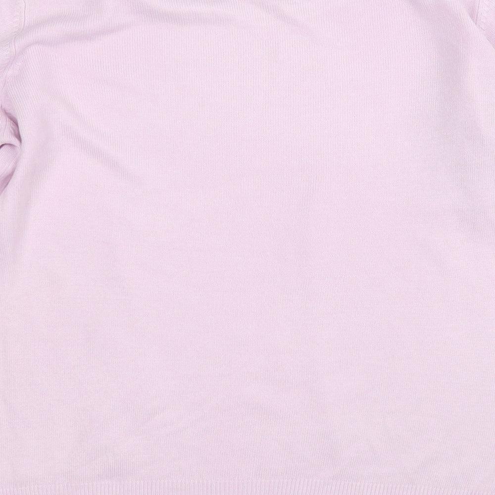 Marks and Spencer Womens Purple Round Neck Acrylic Pullover Jumper Size 10