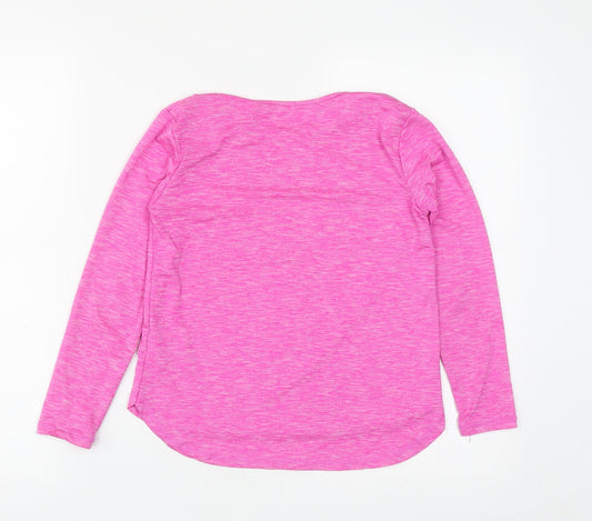 Dunnes Girls Pink Polyester Basic T-Shirt Size 8-9 Years Round Neck