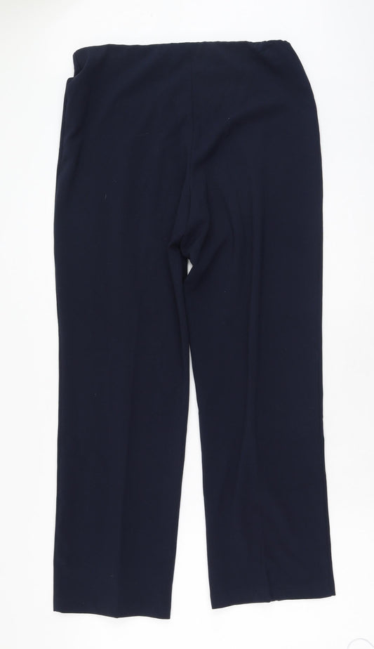 Preworn Womens Blue Polyester Trousers Size 12 L29 in Regular