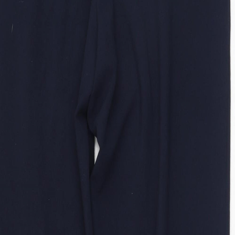 Preworn Womens Blue Polyester Trousers Size 12 L29 in Regular