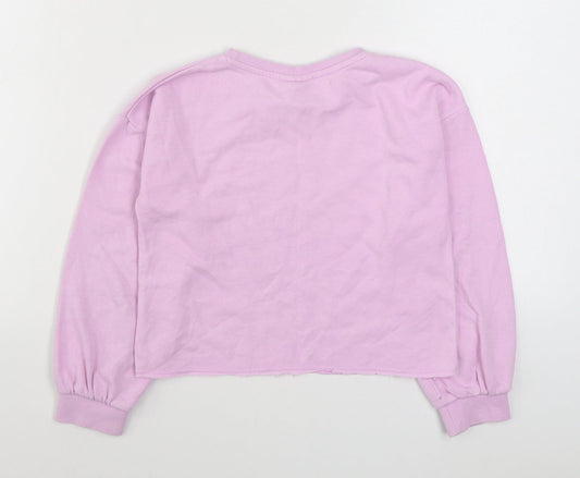 Matalan Girls Pink Cotton Pullover Sweatshirt Size 9 Years Pullover