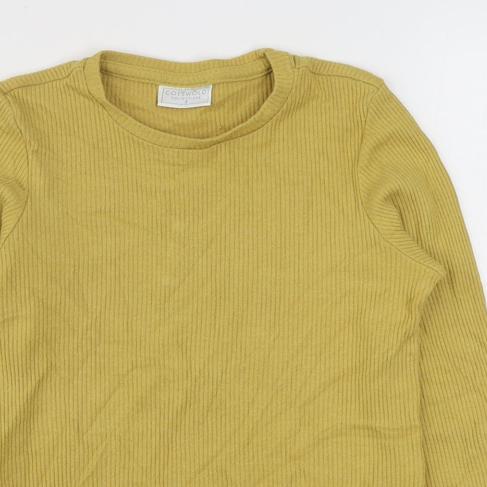 Cotswold Womens Yellow Round Neck Viscose Pullover Jumper Size S
