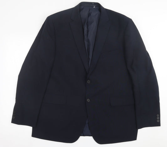 Racing Green Mens Blue  Polyester Jacket Suit Jacket Size 44