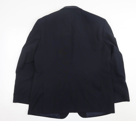 Racing Green Mens Blue  Polyester Jacket Suit Jacket Size 44