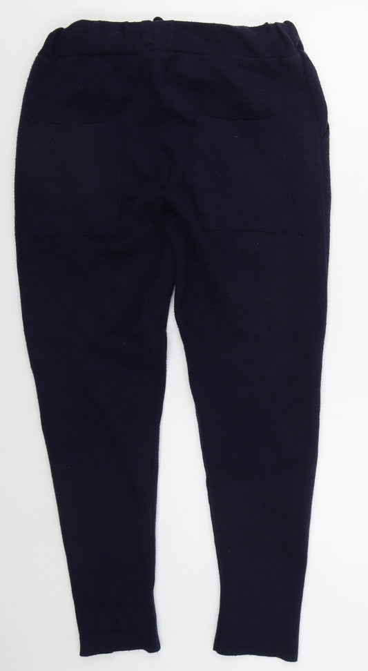Zara Womens Blue Viscose Sweatpants Trousers Size M L27 in Regular Drawstring