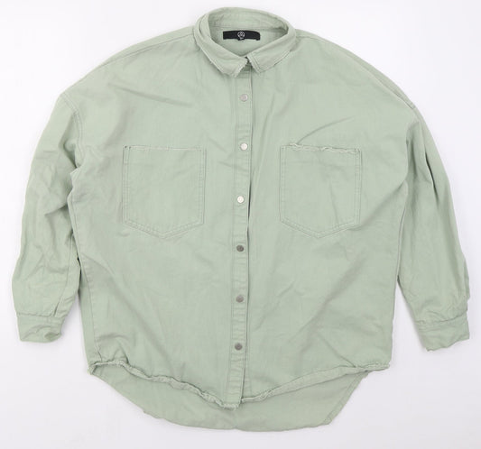 Missguided Womens Green Jacket Size 6 Button - New York