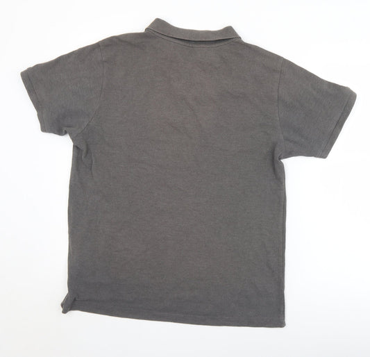 Orginals Mens Grey Cotton Polo Size M Collared Button