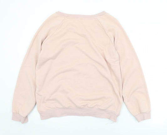 Molly Bracken Womens Pink Cotton Pullover Sweatshirt Size XL
