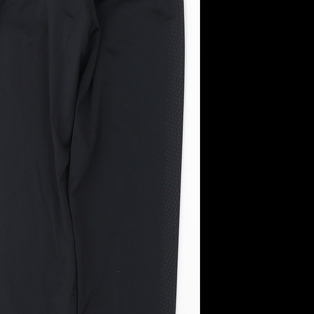 WORKOUT Womens Black Polyester Cropped Leggings Size 10 L18 in Regular Pullover
