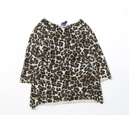 Old Navy Girls Beige Animal Print Cotton Tunic Jumper Size 12-18 Months Pullover