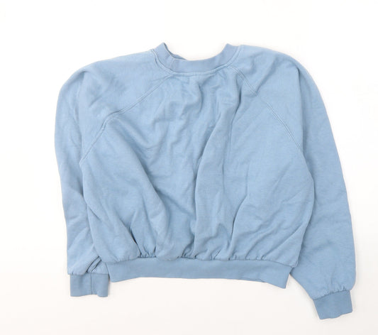 Divided by H&M Womens Blue Cotton Pullover Sweatshirt Size L Pullover - Feel emphaty