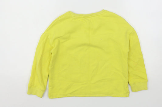 NEXT Girls Yellow Cotton Pullover Sweatshirt Size 7 Years