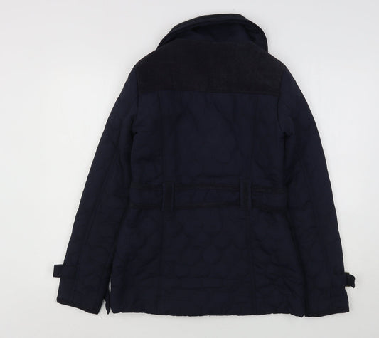 Brave Soul Womens Blue Quilted Coat Size 8