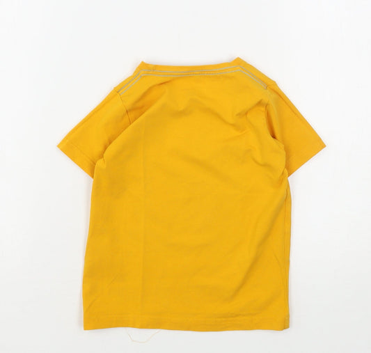 name it Boys Orange Cotton Basic T-Shirt Size 4 Years Round Neck