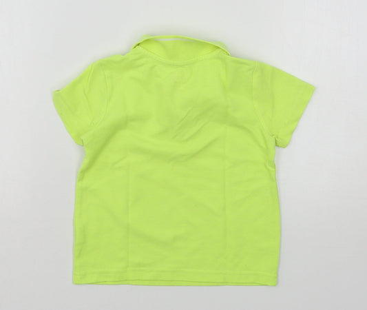 F&F Boys Green Cotton Basic Polo Size 2-3 Years Collared