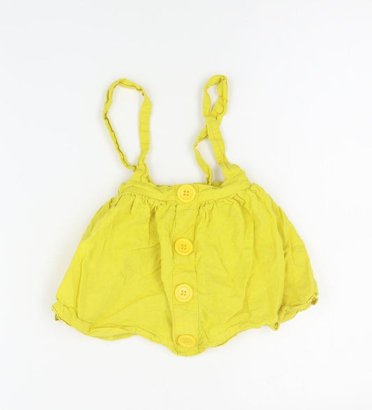 SheIn Girls Yellow Cotton Skirt One-Piece Size 4 Years Button
