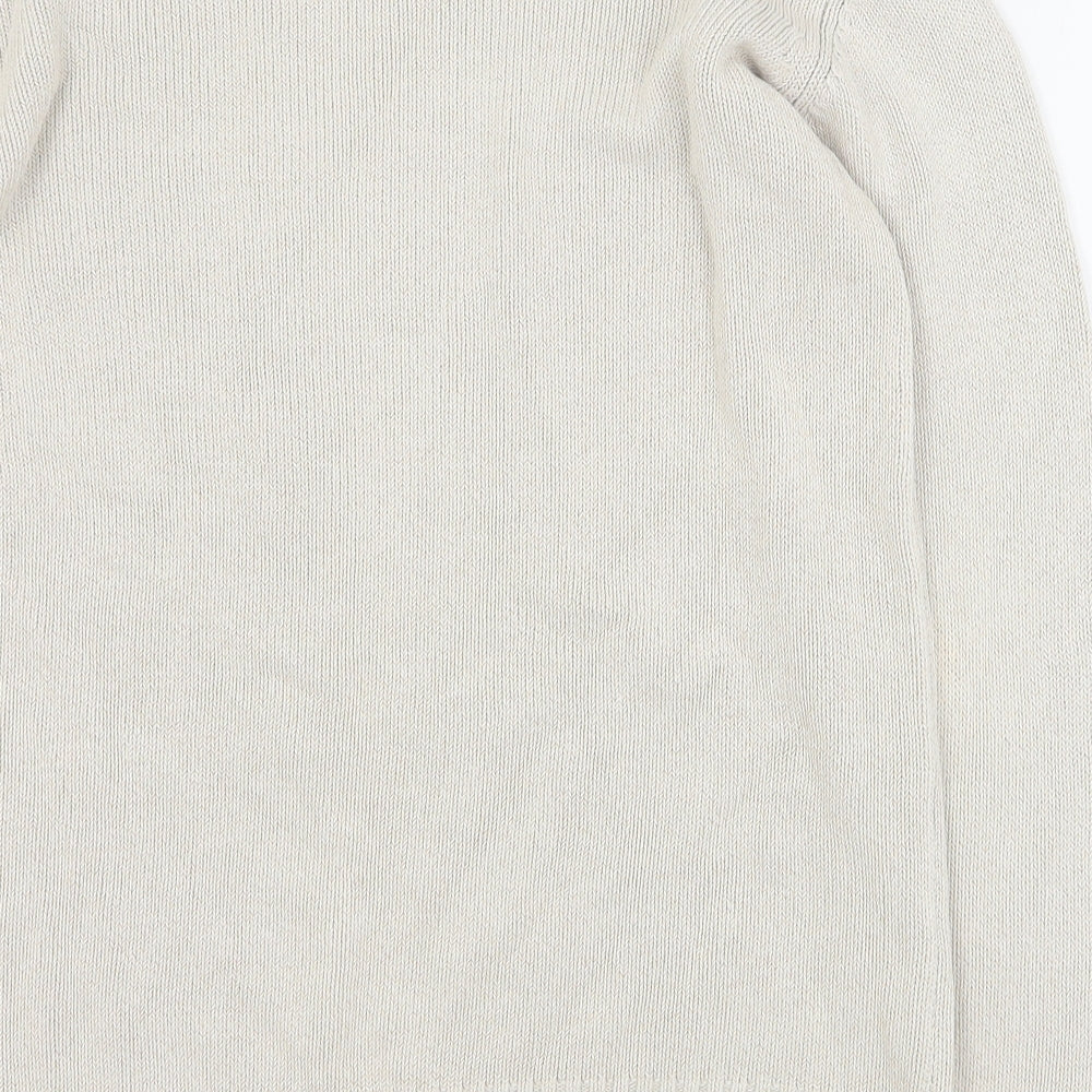 Marks and Spencer Womens Beige Round Neck Cotton Pullover Jumper Size 10