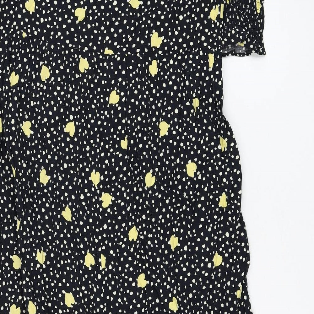 Dorothy Perkins Womens Blue Viscose Trapeze & Swing Size 12 V-Neck Pullover