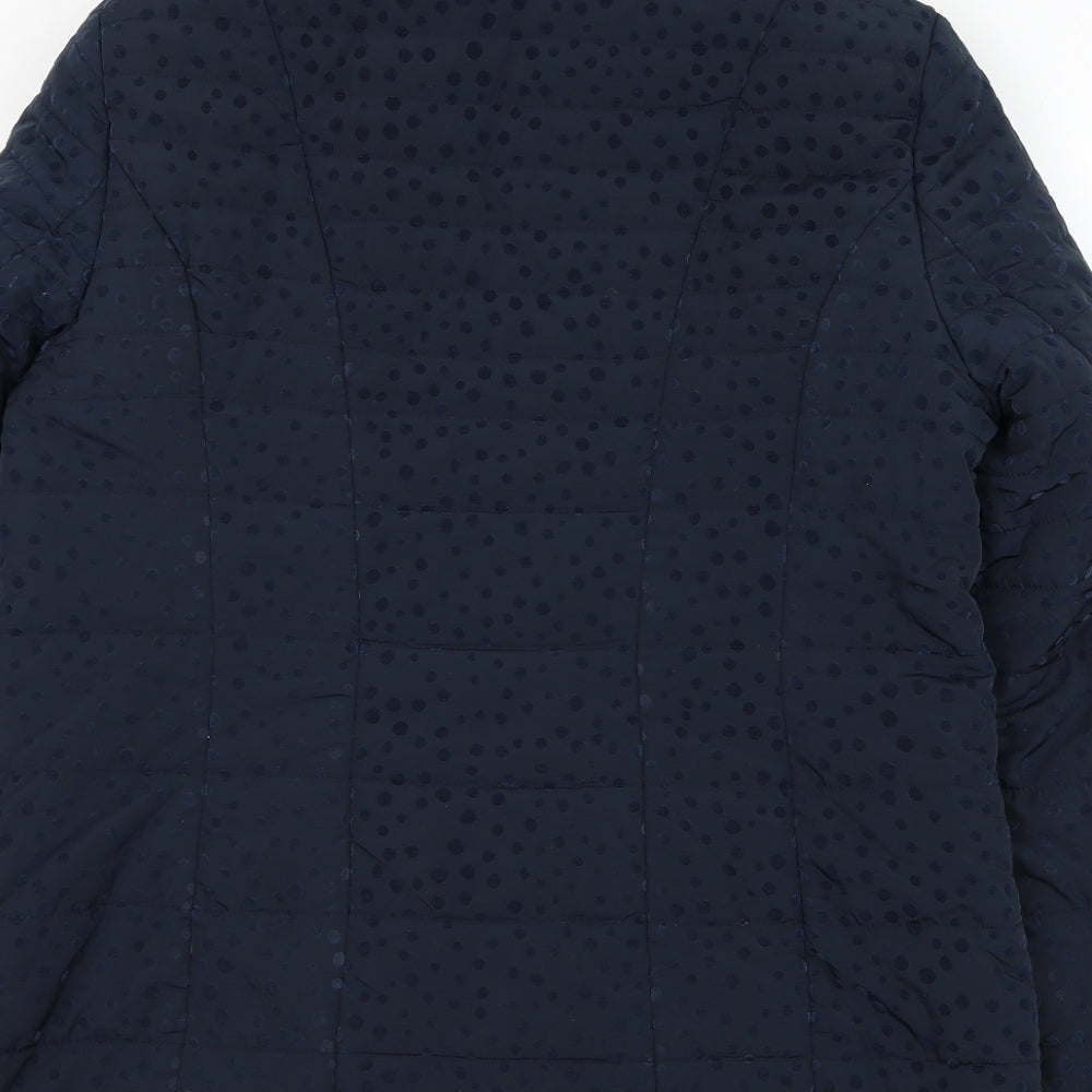 Barbara Lebek Womens Blue Puffer Jacket Coat Size 14 Zip
