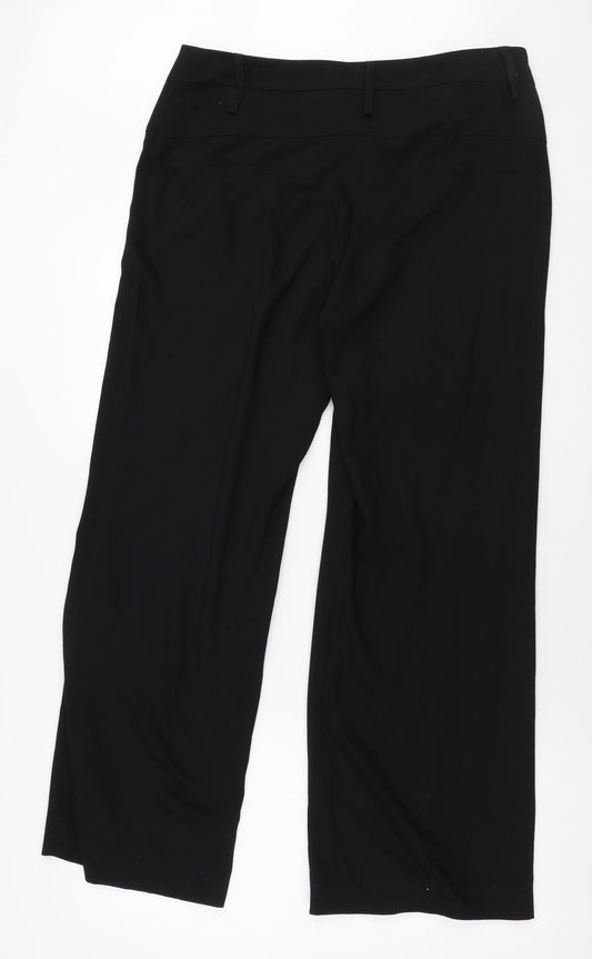 NEXT Womens Black Polyester Trousers Size 12 L30 in Regular Zip