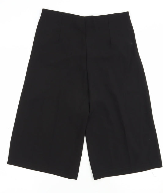 CU Fashion Womens Black Polyester Culotte Shorts Size S L15 in Regular Zip