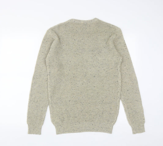 Cedar Wood State Mens Beige Round Neck Acrylic Pullover Jumper Size XS