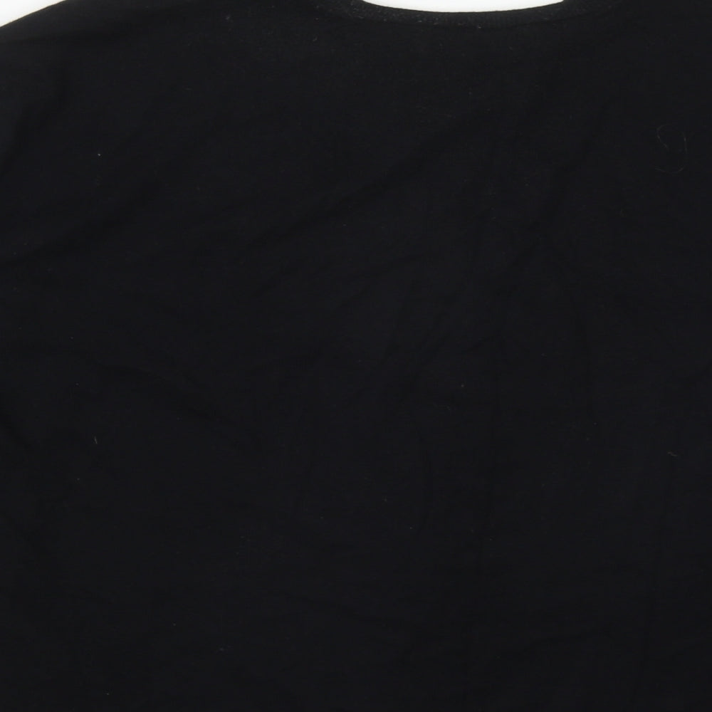 Marks and Spencer Womens Multicoloured V-Neck Geometric Cotton Pullover Jumper Size 14