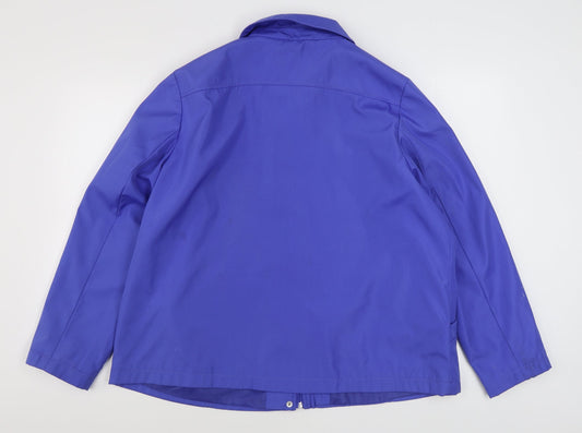 bm collection Womens Blue Rain Coat Coat Size L Zip
