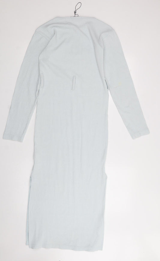 misguided Womens Blue Polyester A-Line Size 6 Crew Neck