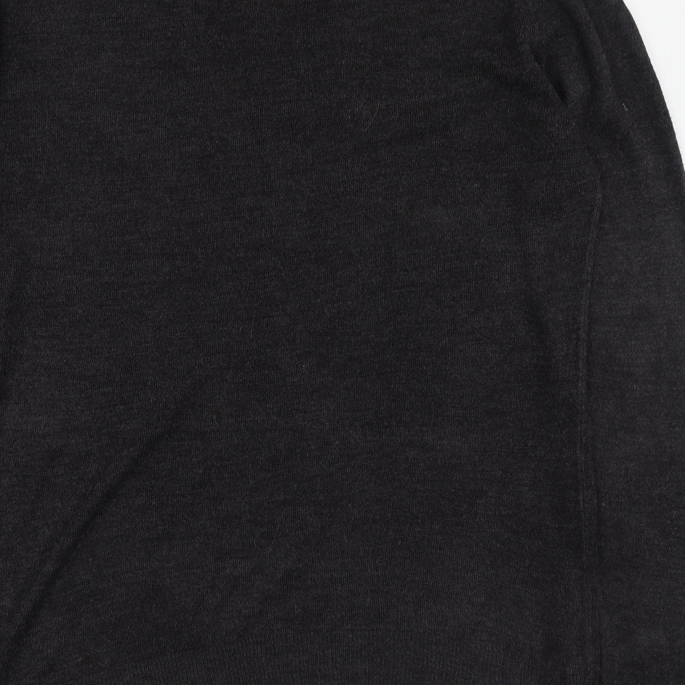 Easy Mens Grey V-Neck Acrylic Pullover Jumper Size XL