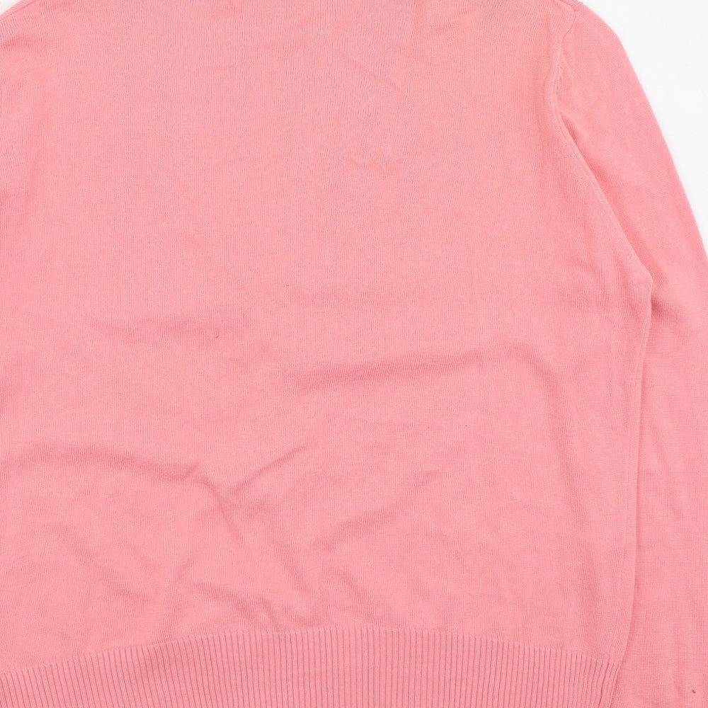 EA Womens Pink Round Neck Cotton Cardigan Jumper Size XL
