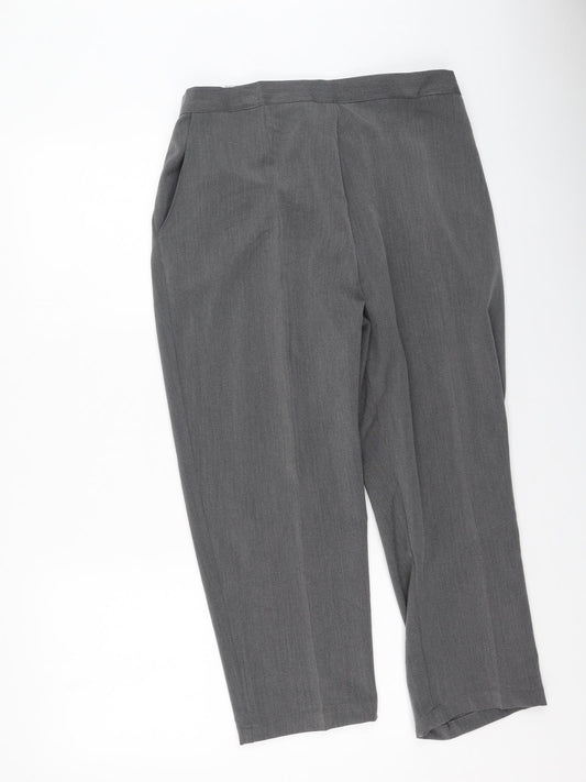 Preworn Womens Grey Polyester Trousers Size 20 L28 in Regular