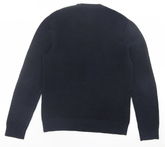 club manaco Mens Blue Crew Neck Cotton Pullover Jumper Size XS