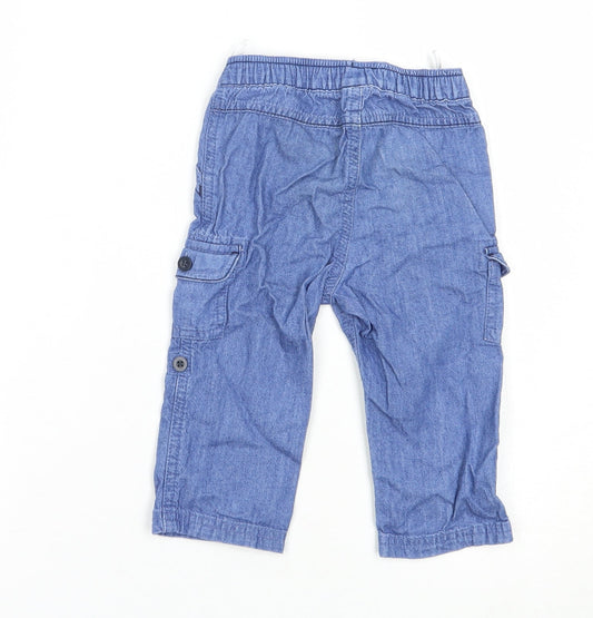 Baby Club Baby Blue Cotton Jogger Jeans Size 12 Months Drawstring