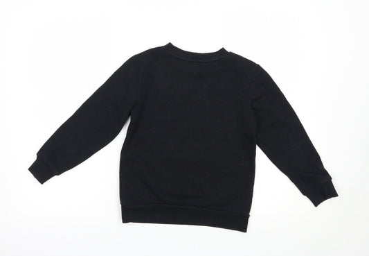 Very Girls Black Cotton Pullover Sweatshirt Size 7 Years Pullover - Christmas North Pole