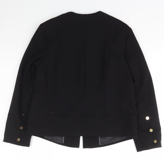 Per Una Womens Black Jacket Blazer Size 10 Hook & Eye