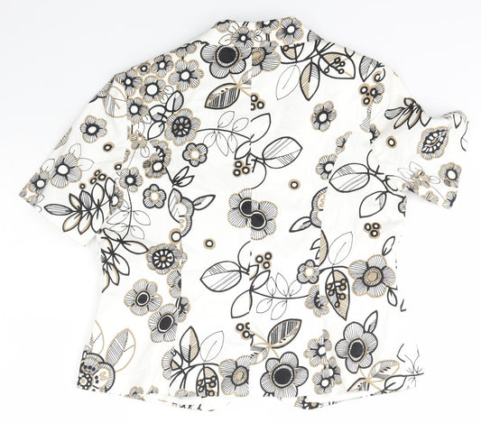 FOSBY Womens Ivory Floral Jacket Blazer Size 16 Button
