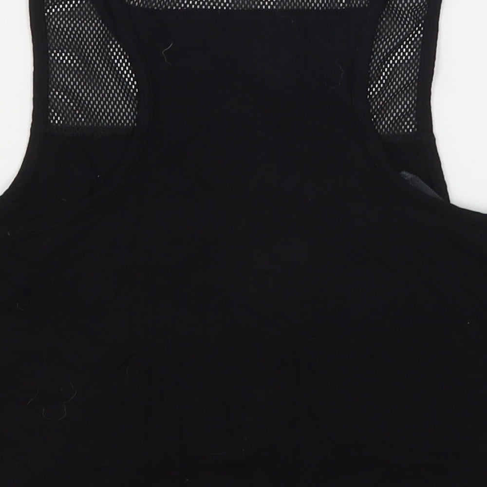 Pineapple Girls Black Animal Print Viscose Basic Tank Size 9-10 Years Round Neck