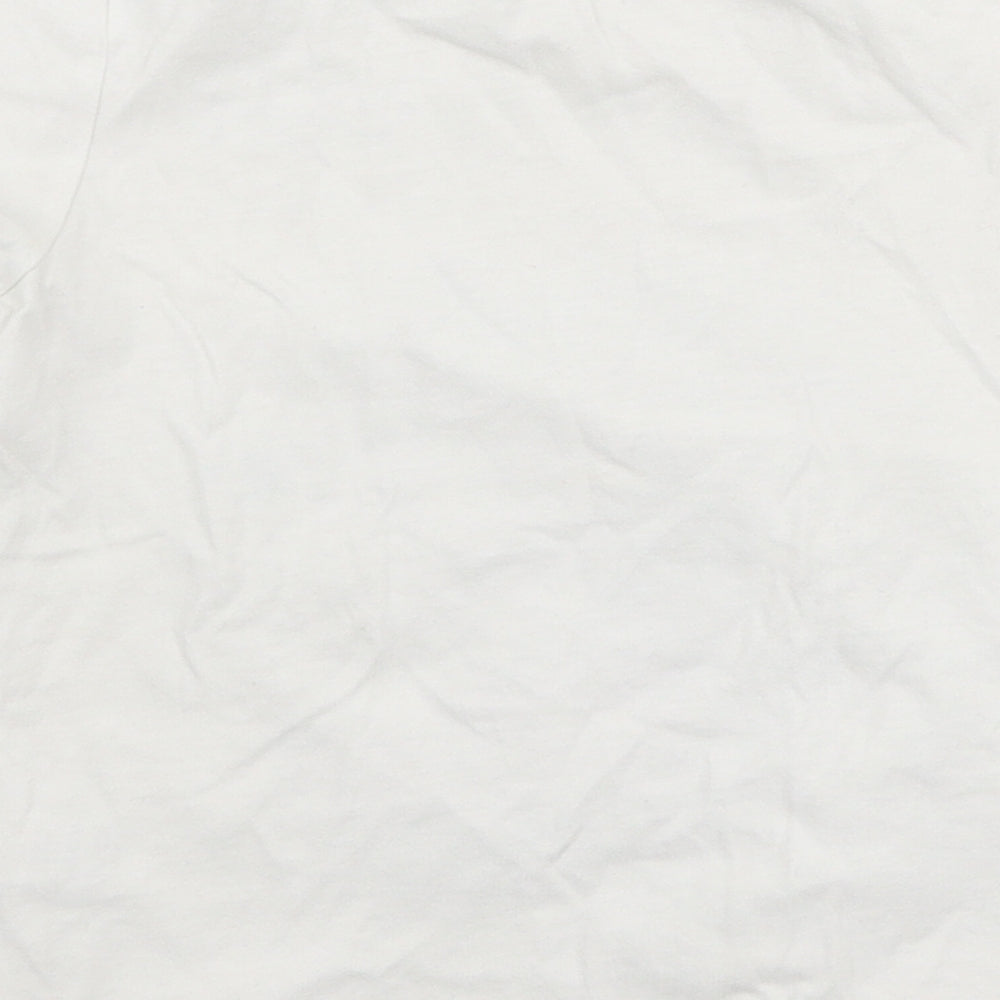 George Boys White 100% Cotton Jersey T-Shirt Size 18-24 Months Round Neck Pullover - Dinosaur
