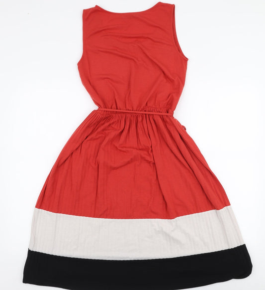 Oasis Womens Multicoloured Polyester Skater Dress Size XS Round Neck Pullover