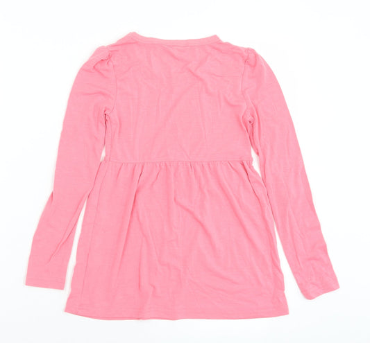 Cubic Girls Pink Viscose Tunic T-Shirt Size 10 Years Round Neck