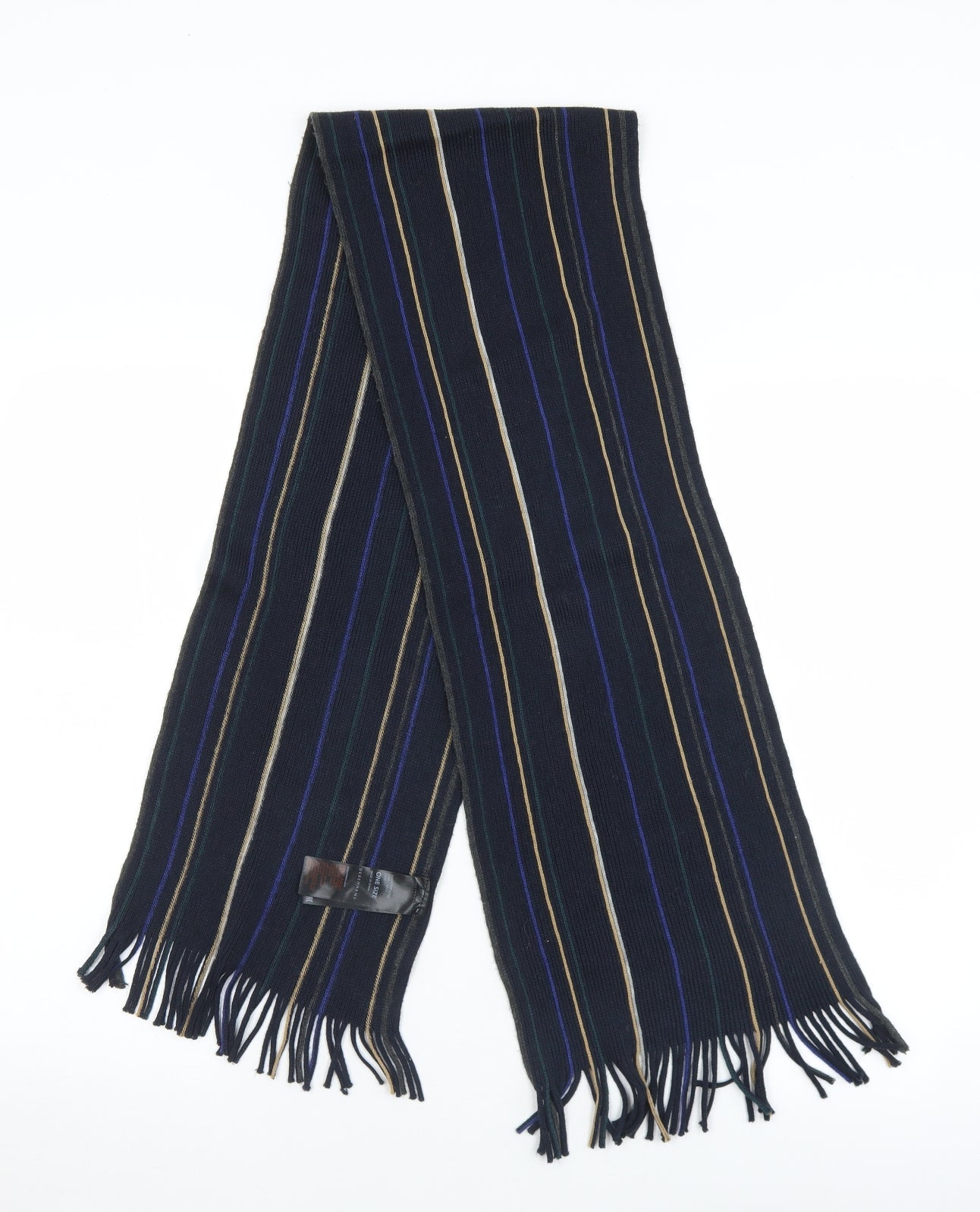 Debenhams Mens Black Striped Acrylic Scarf One Size