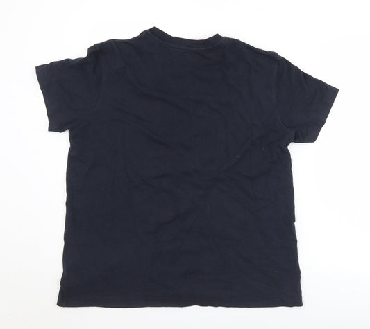 Dunnes Stores Mens Black Cotton T-Shirt Size M Crew Neck - Irish