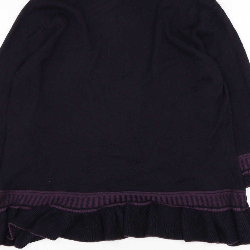 Marks and Spencer Womens Purple Square Neck Viscose Cardigan Jumper Size 14