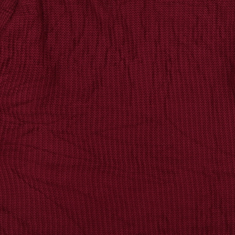 Tiffany Womens Red Round Neck Acrylic Pullover Jumper Size M